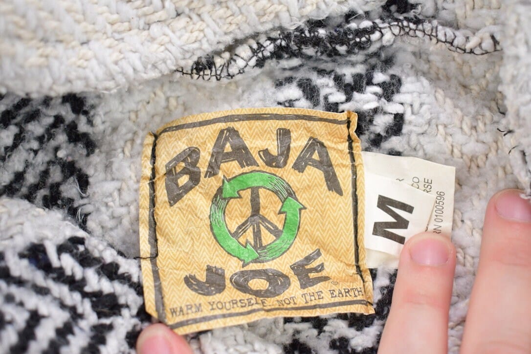 Proper Vintage Clothing > Gender Neutral Adult Clothing > Hoodies & Sweatshirts > Sweatshirts Vintage 1990s Baja Joe Patterned Baja Hoodie / 90s Hoodie / Vintage Sweater / Color Block / Hippy Theme / Vintage Baja Hoodie