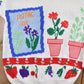 Proper Vintage Clothing > Gender Neutral Adult Clothing > Hoodies & Sweatshirts > Sweatshirts Vintage 1990s Belle Point Gardening Theme Knit Cardigan Sweater / Vintage Cardigan / Button Up / Patchwork / Embroidered