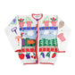 Proper Vintage Clothing > Gender Neutral Adult Clothing > Hoodies & Sweatshirts > Sweatshirts Vintage 1990s Belle Point Gardening Theme Knit Cardigan Sweater / Vintage Cardigan / Button Up / Patchwork / Embroidered