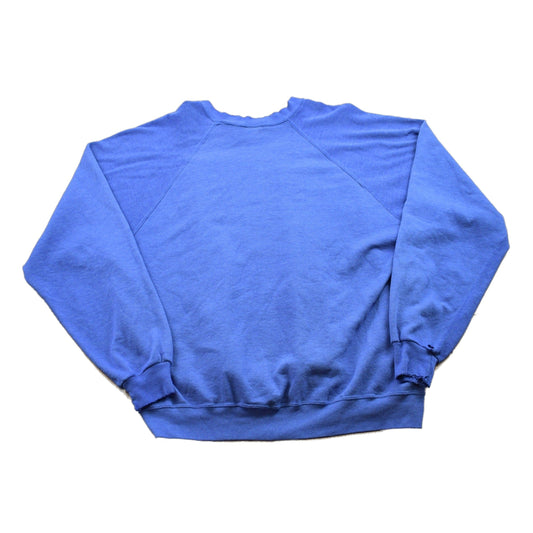 Proper Vintage Clothing > Gender Neutral Adult Clothing > Hoodies & Sweatshirts > Sweatshirts Vintage 1990s Blank Blue Crewneck Sweatshirt / 90s Crewneck / Made In USA / Essential / Streetwear / 90s Blank / Jerzees Crewneck