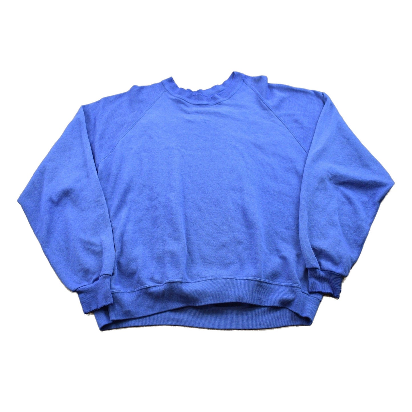 Proper Vintage Clothing > Gender Neutral Adult Clothing > Hoodies & Sweatshirts > Sweatshirts Vintage 1990s Blank Blue Crewneck Sweatshirt / 90s Crewneck / Made In USA / Essential / Streetwear / 90s Blank / Jerzees Crewneck