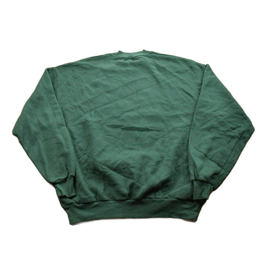 Proper Vintage Clothing > Gender Neutral Adult Clothing > Hoodies & Sweatshirts > Sweatshirts Vintage 1990s Blank Green Crewneck Sweatshirt / 90s Crewneck / Made In USA / Essential / Streetwear / 90s Blank / Jerzees Blank Crewneck