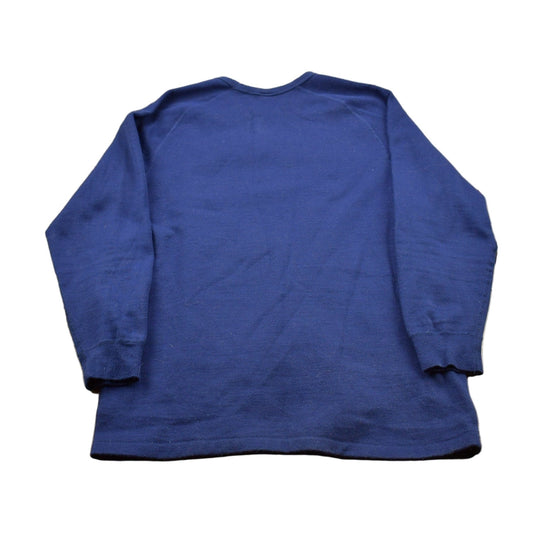 Proper Vintage Clothing > Gender Neutral Adult Clothing > Hoodies & Sweatshirts > Sweatshirts Vintage 1990s Blank Navy Blue Crewneck Sweatshirt / 90s Crewneck / Made In UK / Essential / Streetwear / 90s Blank / Basic Sweater