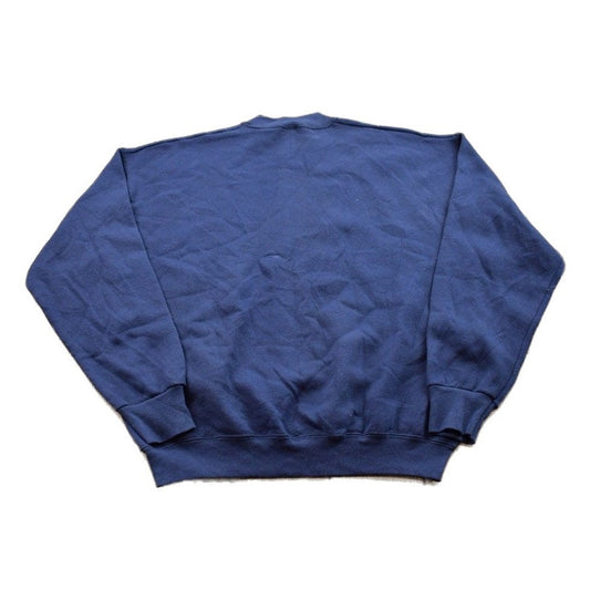 Proper Vintage Clothing > Gender Neutral Adult Clothing > Hoodies & Sweatshirts > Sweatshirts Vintage 1990s Blank Navy Blue Crewneck Sweatshirt / 90s Crewneck / Made In USA / Essential / Streetwear / 90s Blank / Blue Crewneck