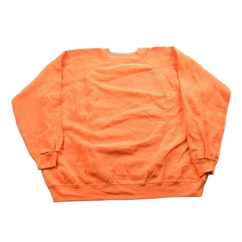 Proper Vintage Clothing > Gender Neutral Adult Clothing > Hoodies & Sweatshirts > Sweatshirts Vintage 1990s Blank Orange Crewneck Sweatshirt / 90s Crewneck / Made In USA / Essential / Streetwear / 90s Blank / Halloween Theme
