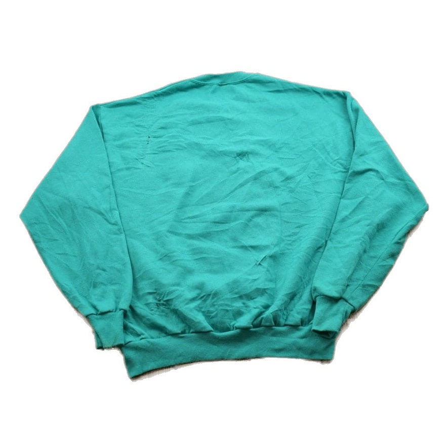 Proper Vintage Clothing > Gender Neutral Adult Clothing > Hoodies & Sweatshirts > Sweatshirts Vintage 1990s Blank Turquoise Crewneck Sweatshirt / 90s Crewneck / Made In USA / Essential / Streetwear / 90s Blank / Jerzees Blank