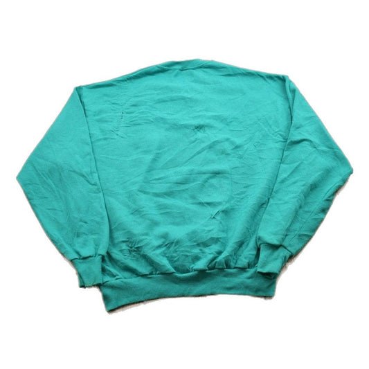 Proper Vintage Clothing > Gender Neutral Adult Clothing > Hoodies & Sweatshirts > Sweatshirts Vintage 1990s Blank Turquoise Crewneck Sweatshirt / 90s Crewneck / Made In USA / Essential / Streetwear / 90s Blank / Jerzees Blank