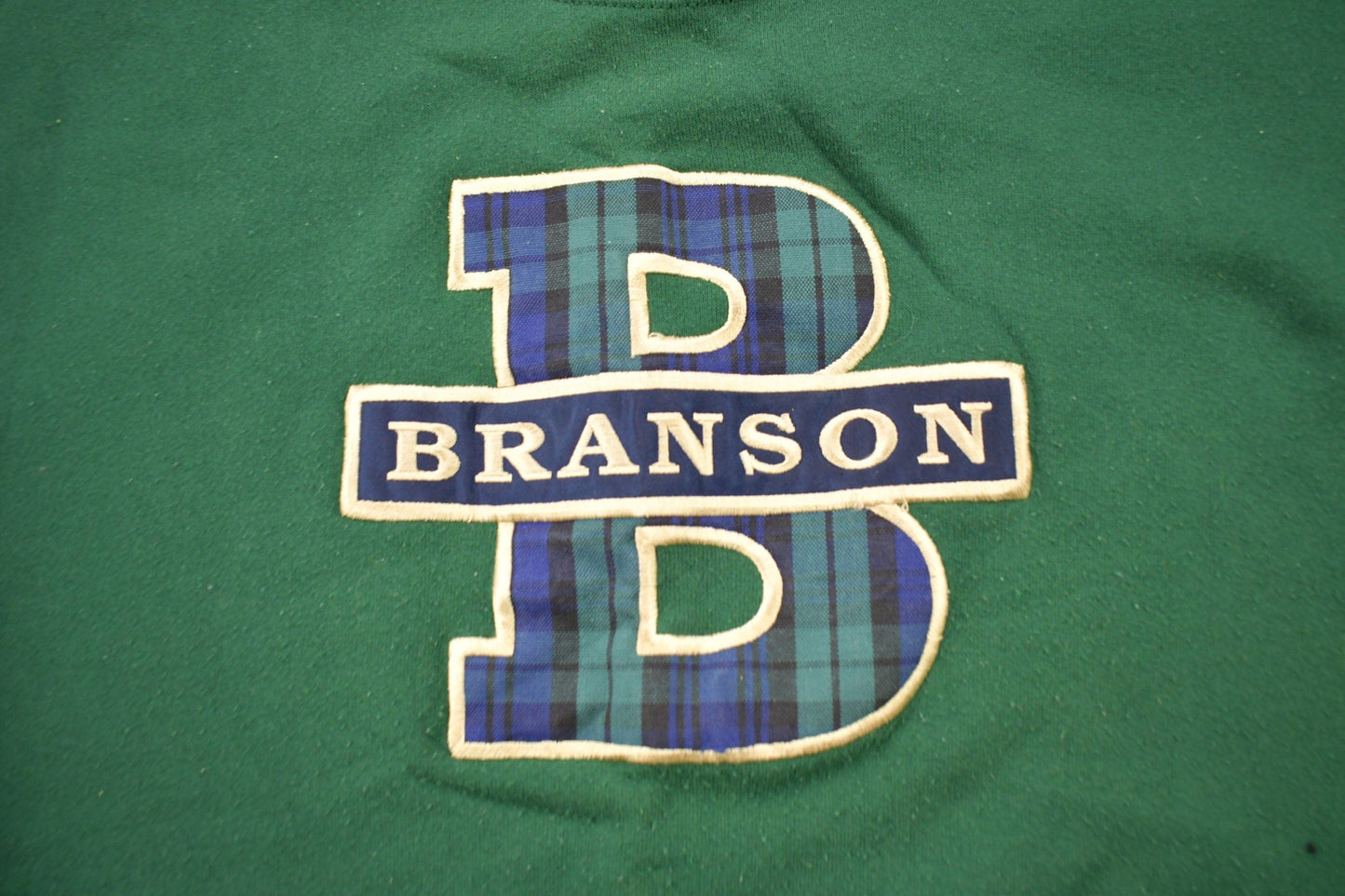 Proper Vintage Clothing > Gender Neutral Adult Clothing > Hoodies & Sweatshirts > Sweatshirts Vintage 1990s Branson University Collegiate Crewneck / Embroidered / Made In USA / Sportswear / Americana