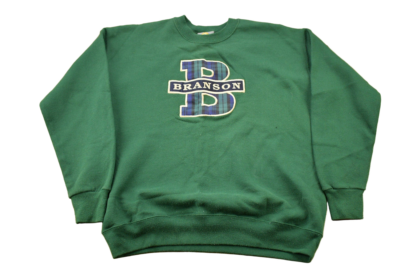 Proper Vintage Clothing > Gender Neutral Adult Clothing > Hoodies & Sweatshirts > Sweatshirts Vintage 1990s Branson University Collegiate Crewneck / Embroidered / Made In USA / Sportswear / Americana