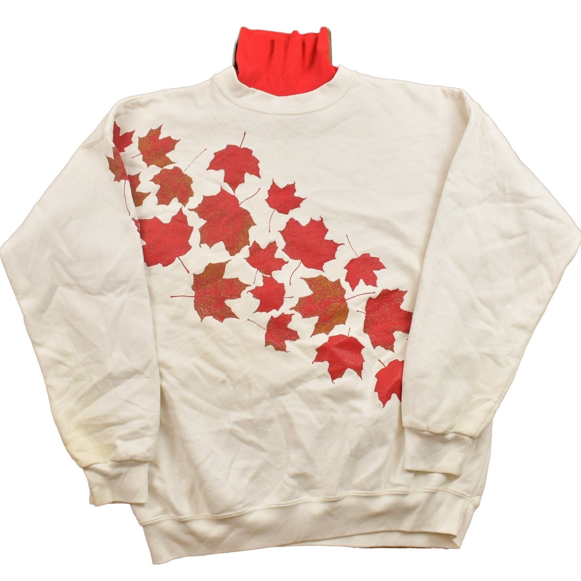 Proper Vintage Clothing > Gender Neutral Adult Clothing > Hoodies & Sweatshirts > Sweatshirts Vintage 1990s Canada Maple Leaf Turtleneck Sweatshirt / 90s Crewneck / Streetwear