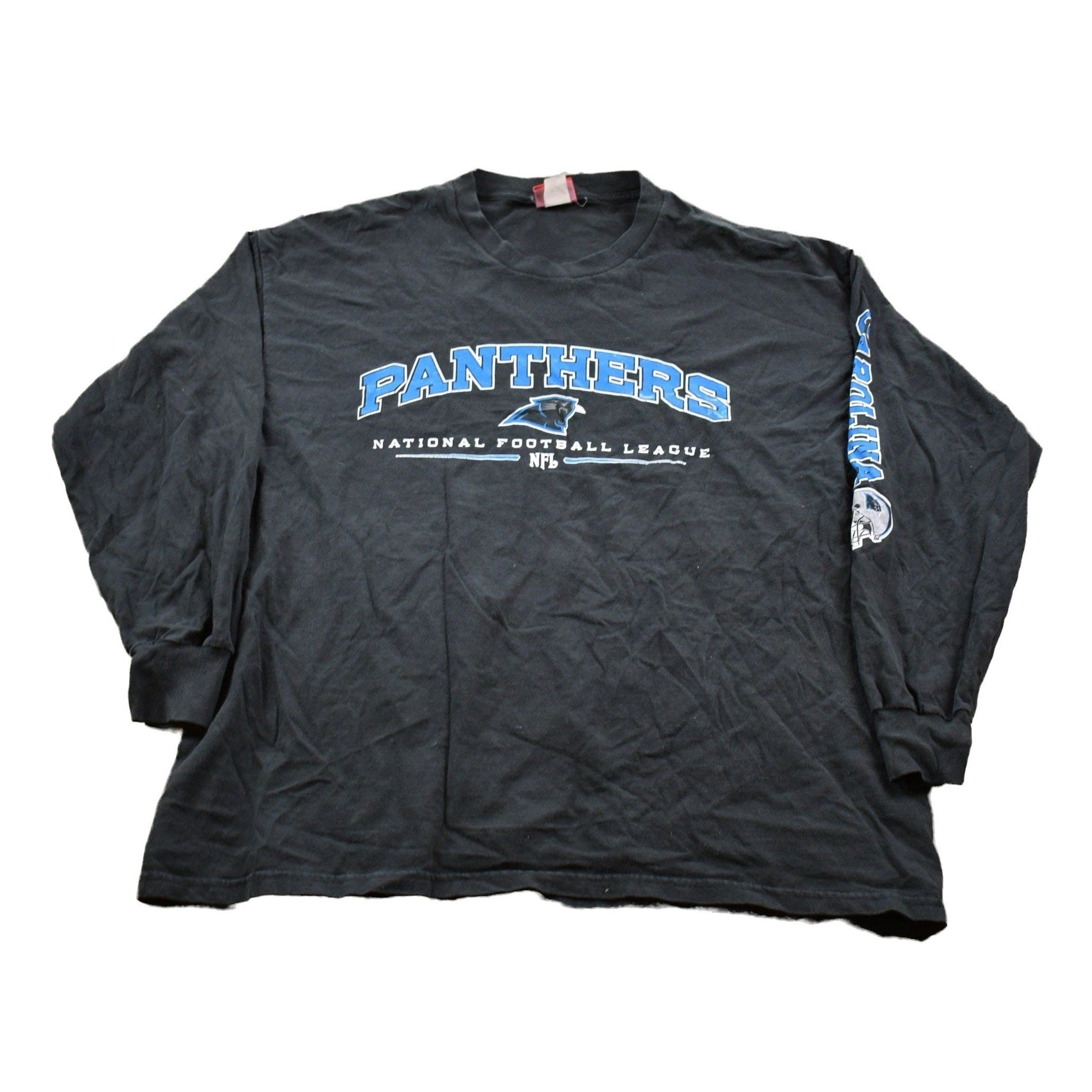 Proper Vintage Clothing > Gender Neutral Adult Clothing > Hoodies & Sweatshirts > Sweatshirts Vintage 1990s Carolina Panthers NFL Long Sleeved T-Shirt / 90s Crewneck / Souvenir / Athleisure / Streetwear / Travel And Tourism