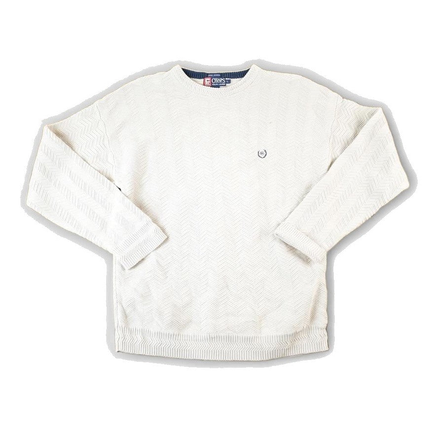 Proper Vintage Clothing > Gender Neutral Adult Clothing > Hoodies & Sweatshirts > Sweatshirts Vintage 1990s Chaps Ralph Lauren Knit Abstract Pattern Crewneck Sweater Mens L / 90s Crewneck / Preppy Knits / Wool Blend / Cotton Blend
