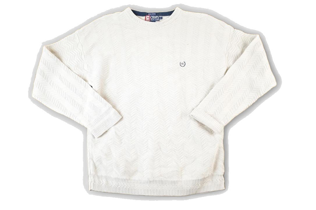 Proper Vintage Clothing > Gender Neutral Adult Clothing > Hoodies & Sweatshirts > Sweatshirts Vintage 1990s Chaps Ralph Lauren Knit Abstract Pattern Crewneck Sweater Mens L / 90s Crewneck / Preppy Knits / Wool Blend / Cotton Blend