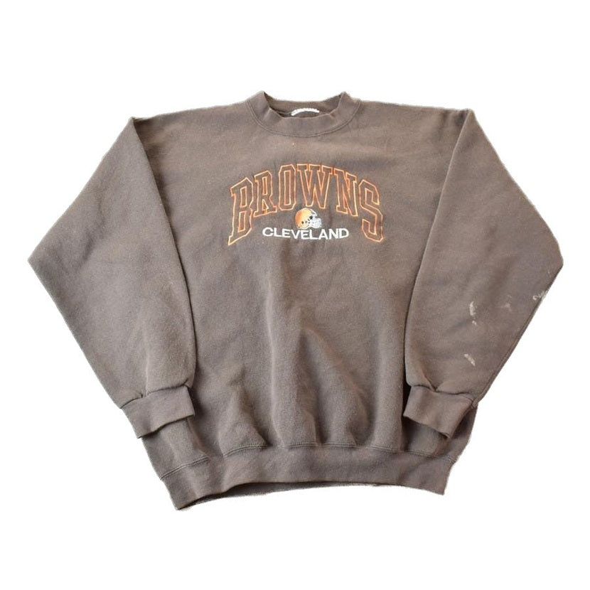 Proper Vintage Clothing > Gender Neutral Adult Clothing > Hoodies & Sweatshirts > Sweatshirts Vintage 1990s Cleveland Browns NFL Crewneck Sweatshirt / Made In USA / Football / Sportswear / Americana
