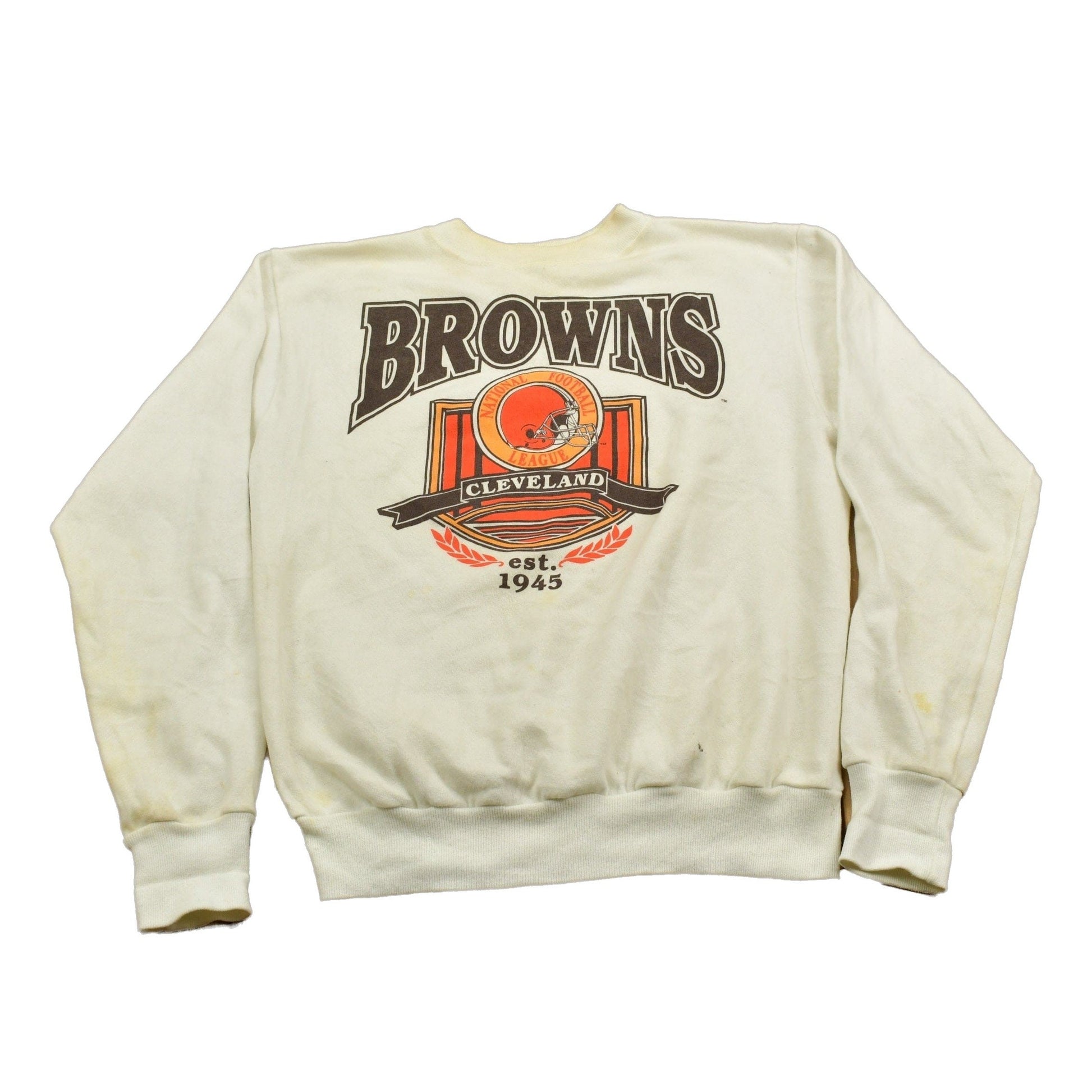 Proper Vintage Clothing > Gender Neutral Adult Clothing > Hoodies & Sweatshirts > Sweatshirts Vintage 1990S Cleveland Browns NFL Crewneck Sweatshirt / Made In USA / Football / Sportswear / Graphic Crewneck / Americana / NFL Sweatshirt