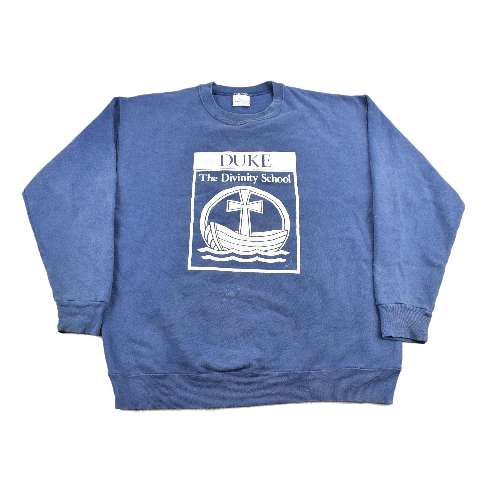 Proper Vintage Clothing > Gender Neutral Adult Clothing > Hoodies & Sweatshirts > Sweatshirts Vintage 1990s Duke University The Divinity School Collegiate Crewneck / Made In USA / NCAA Sweatshirt / Sportswear / Americana