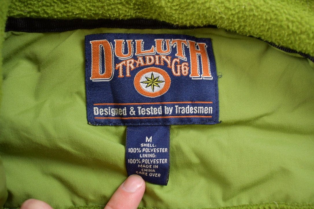 Proper Vintage Clothing > Gender Neutral Adult Clothing > Hoodies & Sweatshirts > Sweatshirts Vintage 1990s Duluth Green Fleece Sweater / Outdoorsman / 90s Sweater / Streetwear / Hiking / Fleece Zip up / Duluth Trading / 90s Fleece