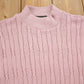 Proper Vintage Clothing > Gender Neutral Adult Clothing > Hoodies & Sweatshirts > Sweatshirts Vintage 1990s Excelsior Pink Cable Knitt Mockneck Sweater / Vintage Sweater / Made In Canada