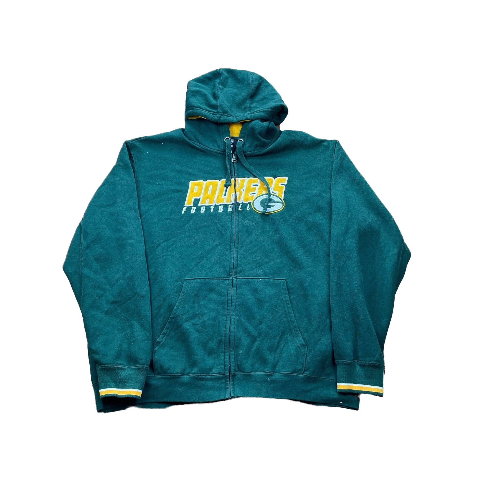 Proper Vintage Clothing > Gender Neutral Adult Clothing > Hoodies & Sweatshirts > Sweatshirts Vintage 1990s Greenbay Packers Full Zip Hooded Sweatshirt / Embroidered / Sports / 90s Crewneck / NFL / Streetwear / Athleisure