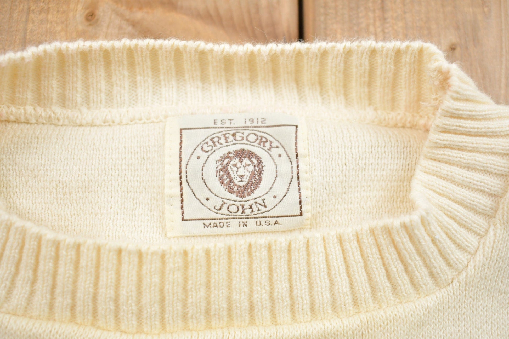 Proper Vintage Clothing > Gender Neutral Adult Clothing > Hoodies & Sweatshirts > Sweatshirts Vintage 1990s Gregory John Knitted Striped Crewneck Sweater / Vintage 90s Crewneck / All Over Pattern / Sweatshirt / Striped / Made In USA