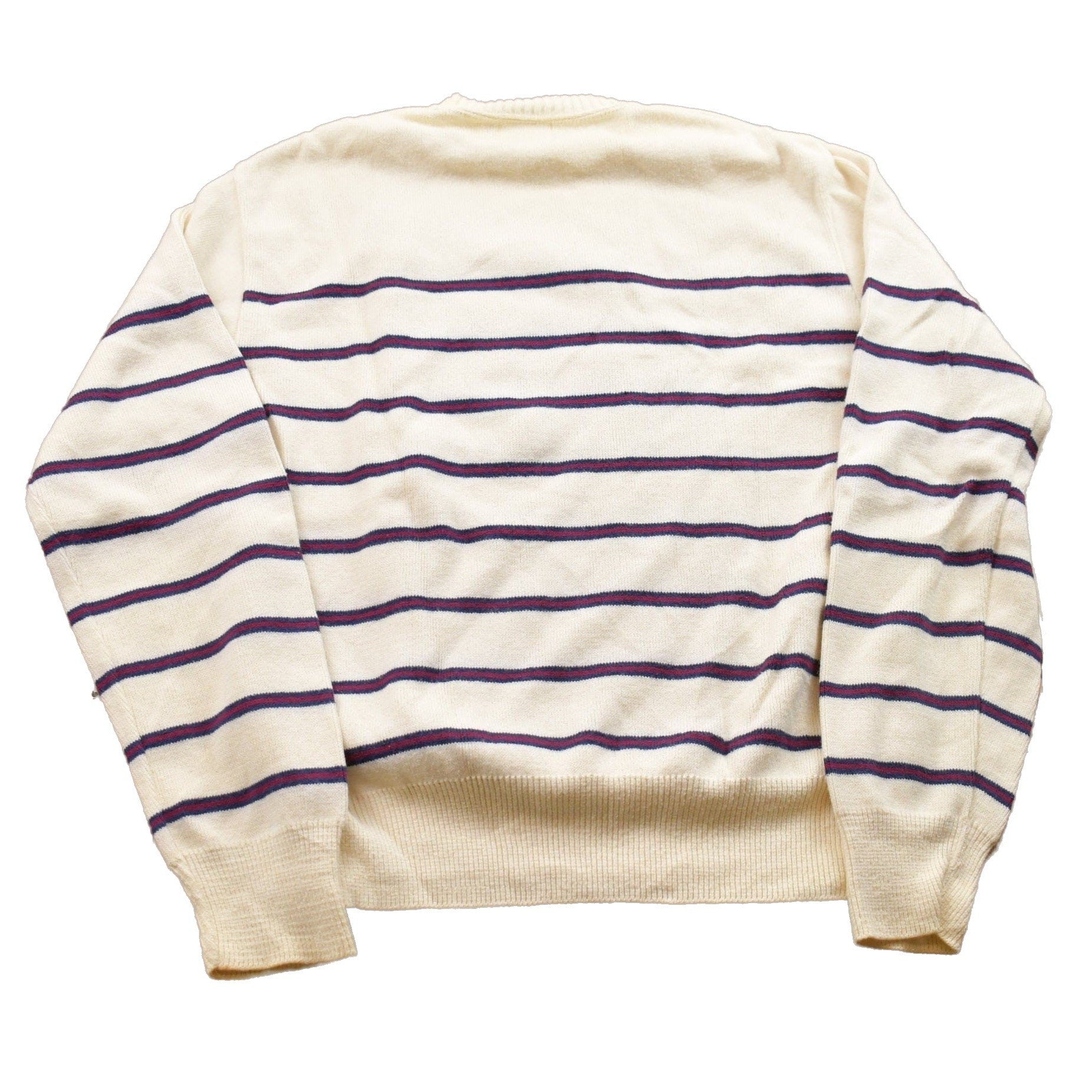 Proper Vintage Clothing > Gender Neutral Adult Clothing > Hoodies & Sweatshirts > Sweatshirts Vintage 1990s Gregory John Knitted Striped Crewneck Sweater / Vintage 90s Crewneck / All Over Pattern / Sweatshirt / Striped / Made In USA