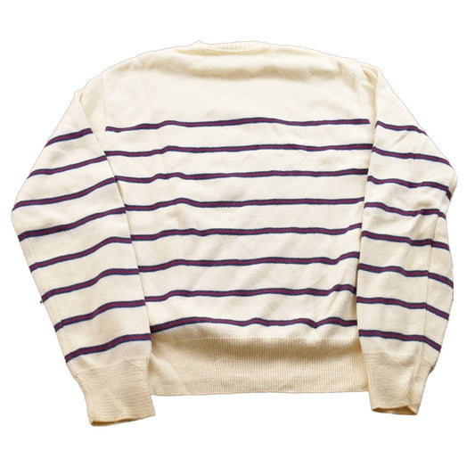 Proper Vintage Clothing > Gender Neutral Adult Clothing > Hoodies & Sweatshirts > Sweatshirts Vintage 1990s Gregory John Knitted Striped Crewneck Sweater / Vintage 90s Crewneck / All Over Pattern / Sweatshirt / Striped / Made In USA