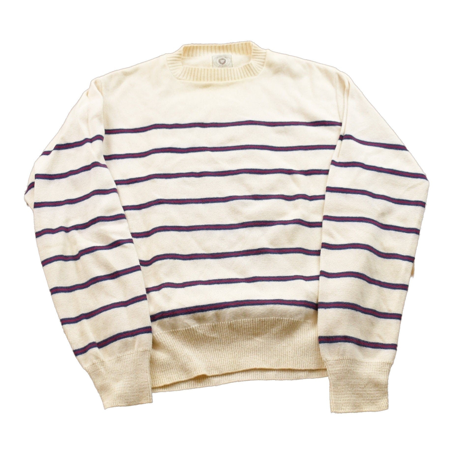 Proper Vintage Clothing > Gender Neutral Adult Clothing > Hoodies & Sweatshirts > Sweatshirts Vintage 1990s Gregory John Knitted Striped Crewneck Sweater / Vintage 90s Crewneck / All Over Pattern / Sweatshirt / Striped / Made In USA