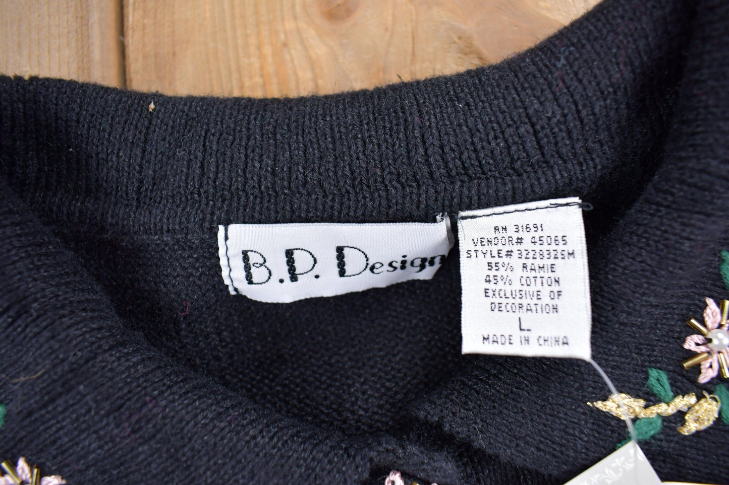 Proper Vintage Clothing > Gender Neutral Adult Clothing > Hoodies & Sweatshirts > Sweatshirts Vintage 1990s Headstock B.P Design Christmas Theme Knit Cardigan Sweater / ChristmasSweater / NWT / Cut N Sew