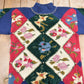Proper Vintage Clothing > Gender Neutral Adult Clothing > Hoodies & Sweatshirts > Sweatshirts Vintage 1990s IVY Hand Knit Mockneck Sweater / Patchwork / All Over Pattern / Colorful Sweatshirt / Color Block