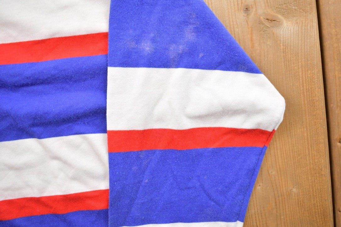 Proper Vintage Clothing > Gender Neutral Adult Clothing > Hoodies & Sweatshirts > Sweatshirts Vintage 1990s Jacklyn Sport Striped Crewneck Sweatshirt / 90s Crewneck / Made In USA / Essential / Streetwear / 90s Striped Sweatshirt