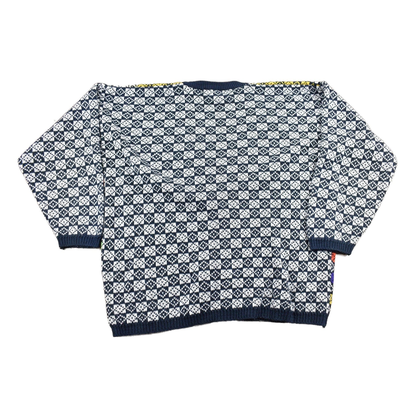 Proper Vintage Clothing > Gender Neutral Adult Clothing > Hoodies & Sweatshirts > Sweatshirts Vintage 1990s Jamie Scott Knitted Cardigan Sweater / Vintage 90s Knit / Colourful Cardigan Sweatshirt / Nanaimo Canada