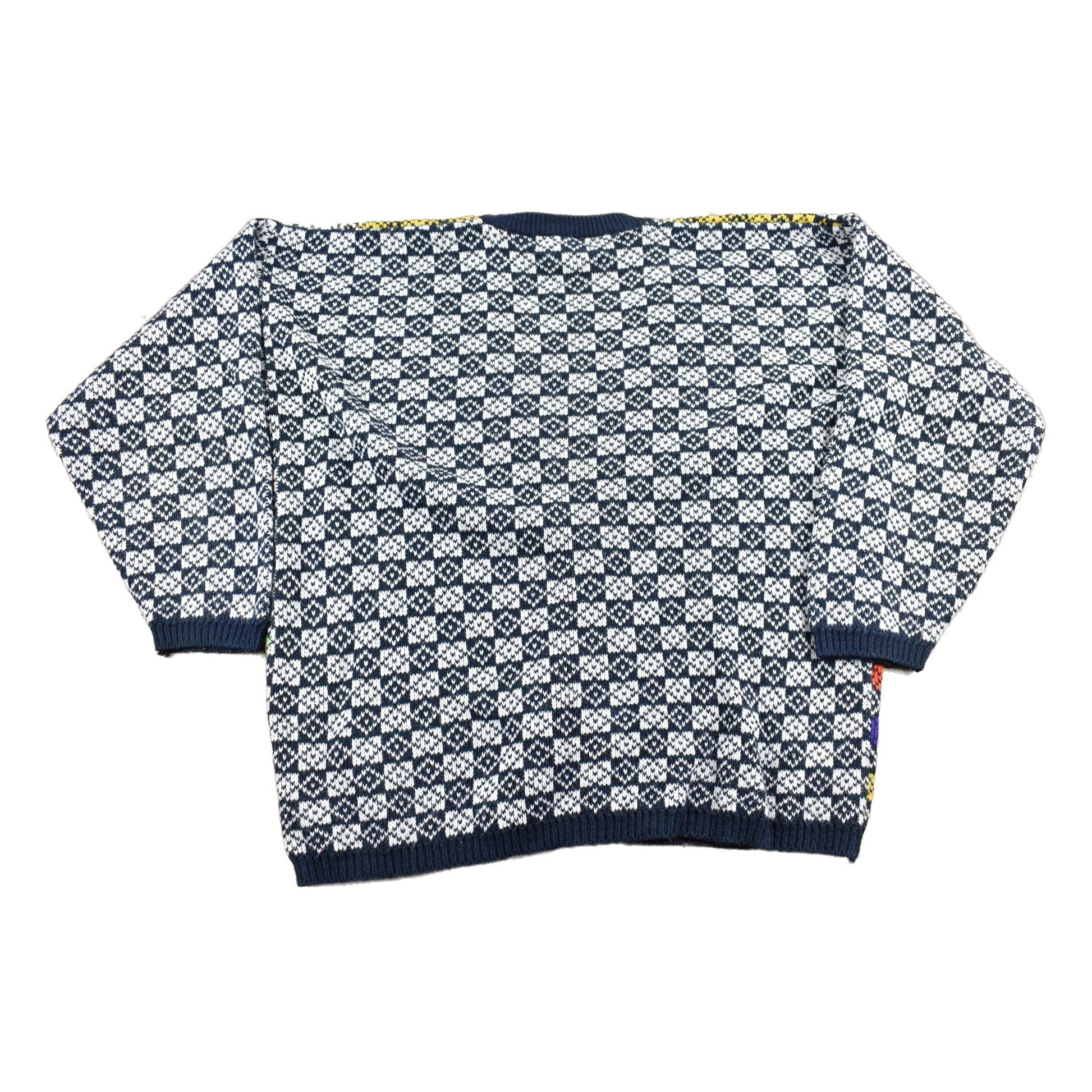 Proper Vintage Clothing > Gender Neutral Adult Clothing > Hoodies & Sweatshirts > Sweatshirts Vintage 1990s Jamie Scott Knitted Cardigan Sweater / Vintage 90s Knit / Colourful Cardigan Sweatshirt / Nanaimo Canada