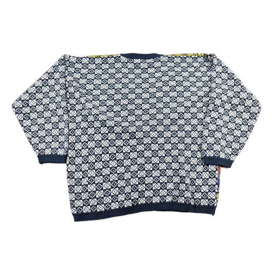 Proper Vintage Clothing > Gender Neutral Adult Clothing > Hoodies & Sweatshirts > Sweatshirts Vintage 1990s Jamie Scott Knitted Cardigan Sweater / Vintage 90s Knit / Colourful Cardigan Sweatshirt / Nanaimo Canada