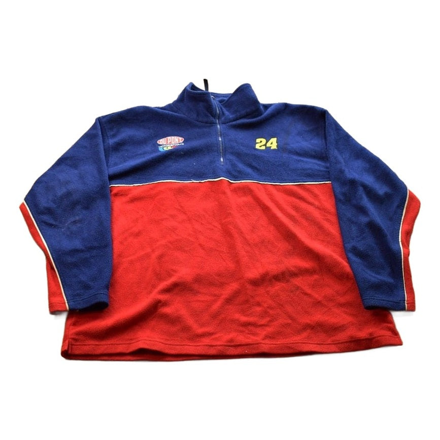 Proper Vintage Clothing > Gender Neutral Adult Clothing > Hoodies & Sweatshirts > Sweatshirts Vintage 1990s Jeff Gordon Du Pont Nascar Fleece Sweater / Racing Sweater / 90s Sweater / Streetwear / 90s Nascar / Fleece Zip up / Du Pont