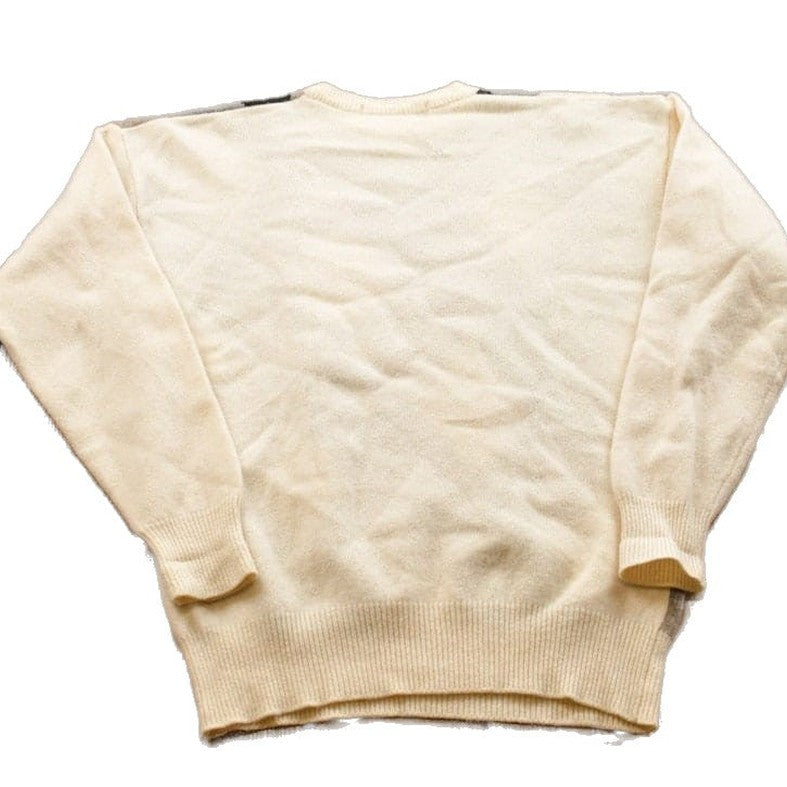 Proper Vintage Clothing > Gender Neutral Adult Clothing > Hoodies & Sweatshirts > Sweatshirts Vintage 1990s John Ashford Lambswool Argyle Crewneck Sweater / Vintage 90s Crewneck / All Over Pattern / Sweatshirt / Abstract Pattern