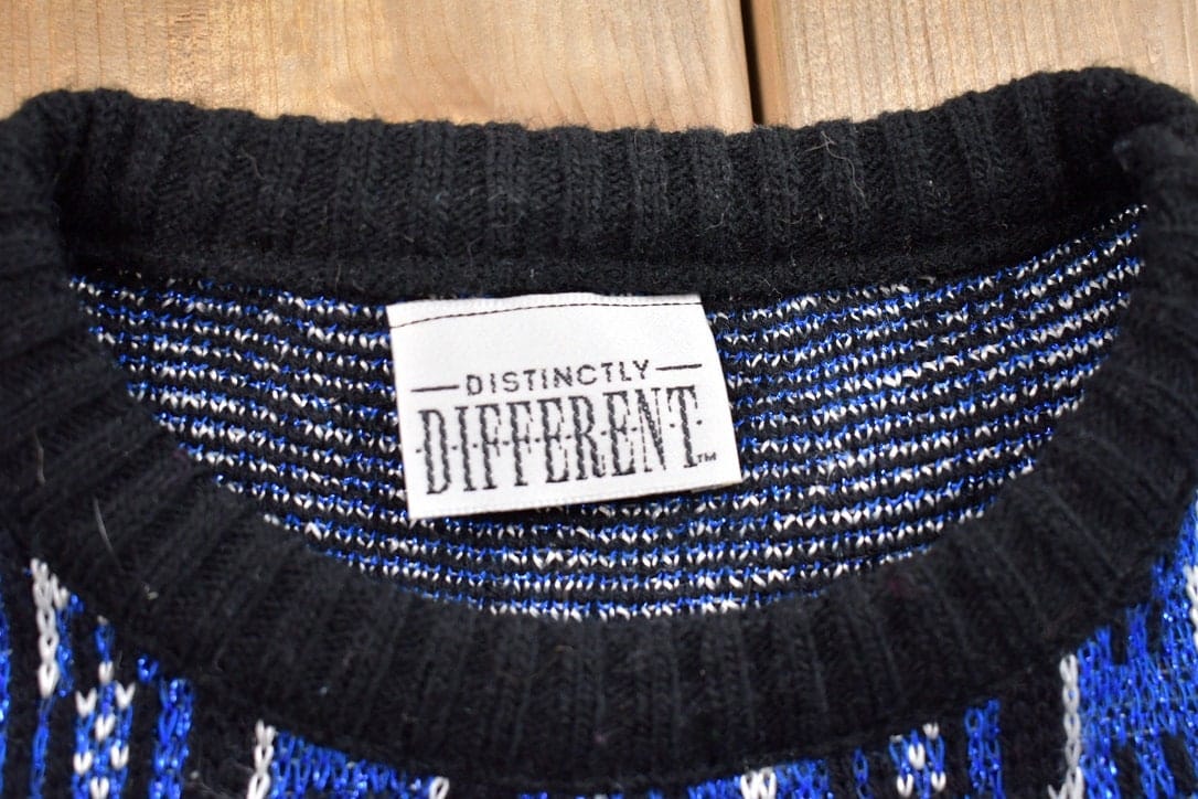 Proper Vintage Clothing > Gender Neutral Adult Clothing > Hoodies & Sweatshirts > Sweatshirts Vintage 1990s Knitted Crewneck Sweater / Vintage 90s Crewneck / All Over Pattern / Colorful / Sweatshirt / Abstract Pattern