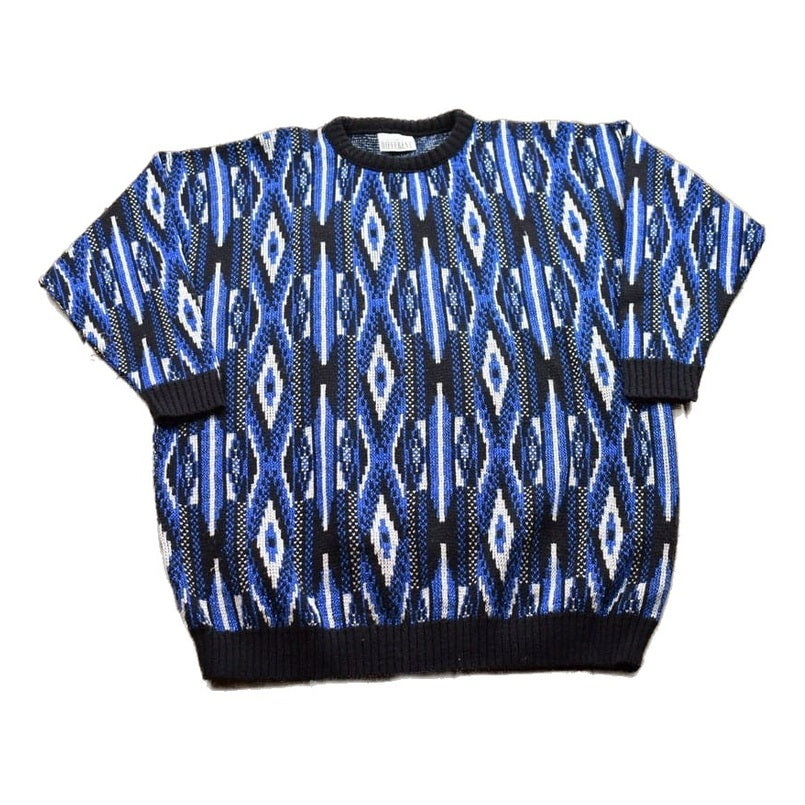 Proper Vintage Clothing > Gender Neutral Adult Clothing > Hoodies & Sweatshirts > Sweatshirts Vintage 1990s Knitted Crewneck Sweater / Vintage 90s Crewneck / All Over Pattern / Colorful / Sweatshirt / Abstract Pattern