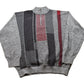 Proper Vintage Clothing > Gender Neutral Adult Clothing > Hoodies & Sweatshirts > Sweatshirts Vintage 1990s Knitted Quarter Zip Sweater / Vintage 90s Knit Sweater / All Over Pattern / Sweatshirt / Abstract Pattern / Made In Canada