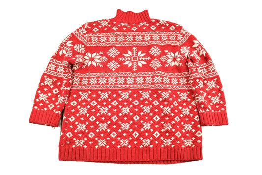 Proper Vintage Clothing > Gender Neutral Adult Clothing > Hoodies & Sweatshirts > Sweatshirts Vintage 1990s Lauren Ralph Lauren Snowflake Knit Women's Sweater / Vintage Ralph Lauren / All Over Pattern