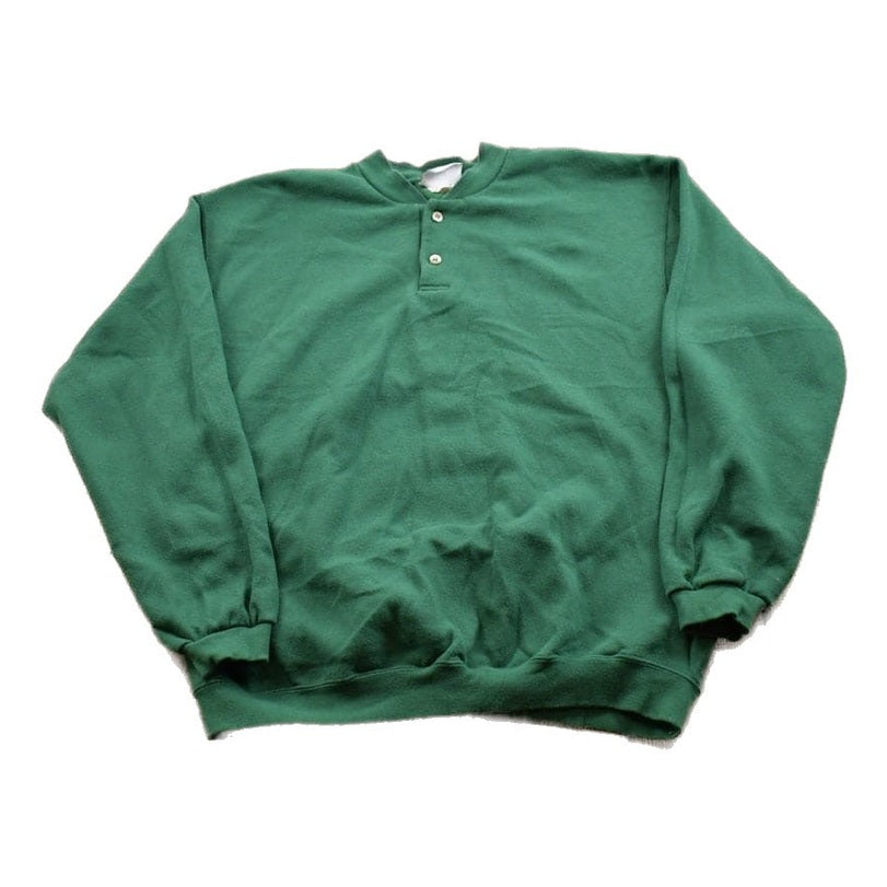 Proper Vintage Clothing > Gender Neutral Adult Clothing > Hoodies & Sweatshirts > Sweatshirts Vintage 1990s Lee Heavyweight Blank Button Up Crewneck Sweatshirt / 90s Crewneck / Made In USA / Essential / Streetwear / 90s Blank