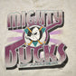 Proper Vintage Clothing > Gender Neutral Adult Clothing > Hoodies & Sweatshirts > Sweatshirts Vintage 1990s Mighty Ducks Of Anaheim NHL Logo 7 Crewneck Sweatshirt / Distressed / Sportswear / Athleisure / Americana / Made In USA