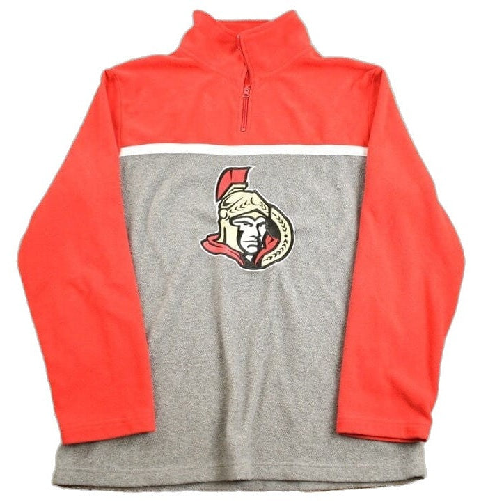 Proper Vintage Clothing > Gender Neutral Adult Clothing > Hoodies & Sweatshirts > Sweatshirts Vintage 1990s Ottawa Senators NHL Quarter Zip Color Block Embroidered Fleece Sweater / Sportswear / Streetwear / Athleisure / 90s Hockey