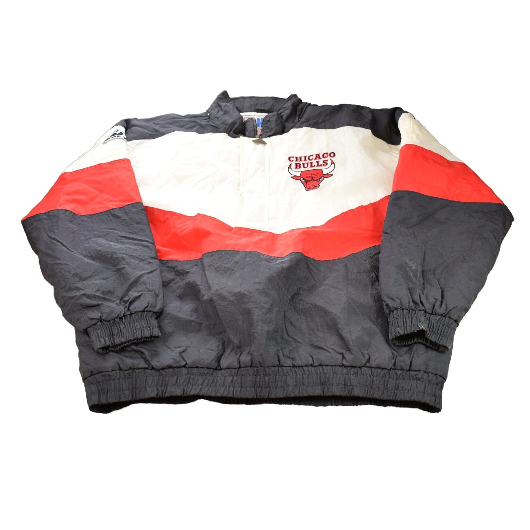 Proper Vintage Clothing > Gender Neutral Adult Clothing > Jackets & Coats Vintage 1980s Chicago Bulls NBA Apex One Full Zip Puffer Jacket / Bulls Embroidered / Vintage Bubble Jacket / Winter / Streetwear