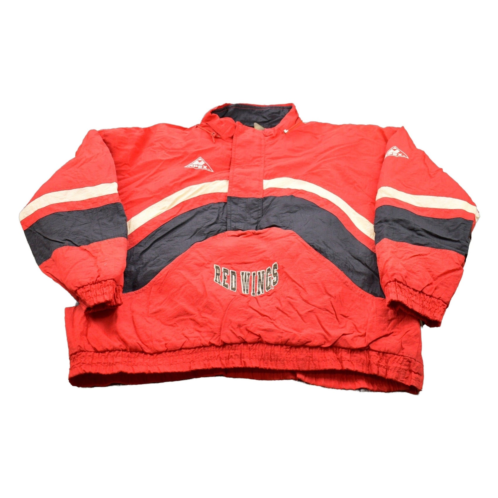 Proper Vintage Clothing > Gender Neutral Adult Clothing > Jackets & Coats Vintage 1980s Detroit Red Wings NHL Apex One Windbreaker Jacket / Team Logo / Athletic Spring Summer Sportswear / Streetwear / Athleisure