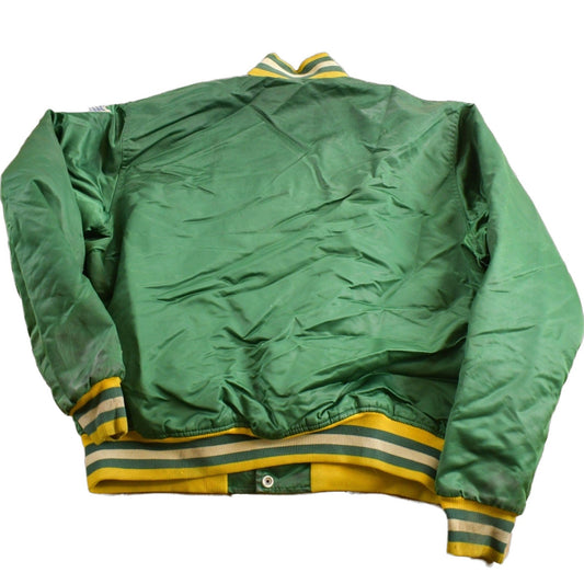 Proper Vintage Clothing > Gender Neutral Adult Clothing > Jackets & Coats Vintage 1980s Green Bay Packers NFL Satin Starter Jacket / Snap Button / Streetwear / Embroidered / Made In USA / Distressed