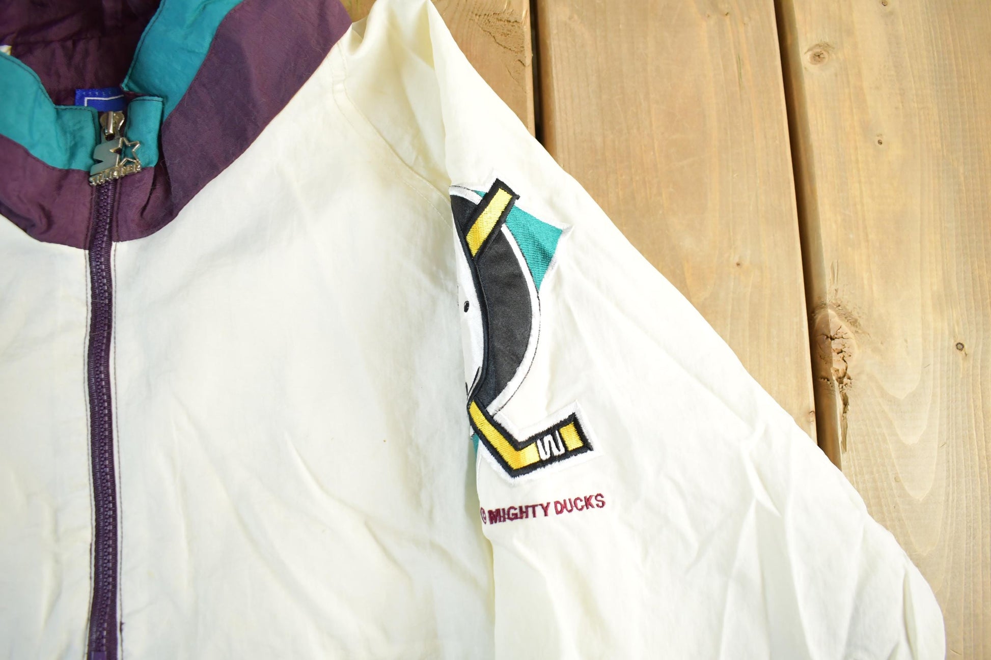 Proper Vintage Clothing > Gender Neutral Adult Clothing > Jackets & Coats Vintage 1990s Anaheim Mighty Ducks NHL Starter Anorak Windbreaker Jacket Men's XL / Hockey / Athletic Sportswear / Streetwear / Athleisure