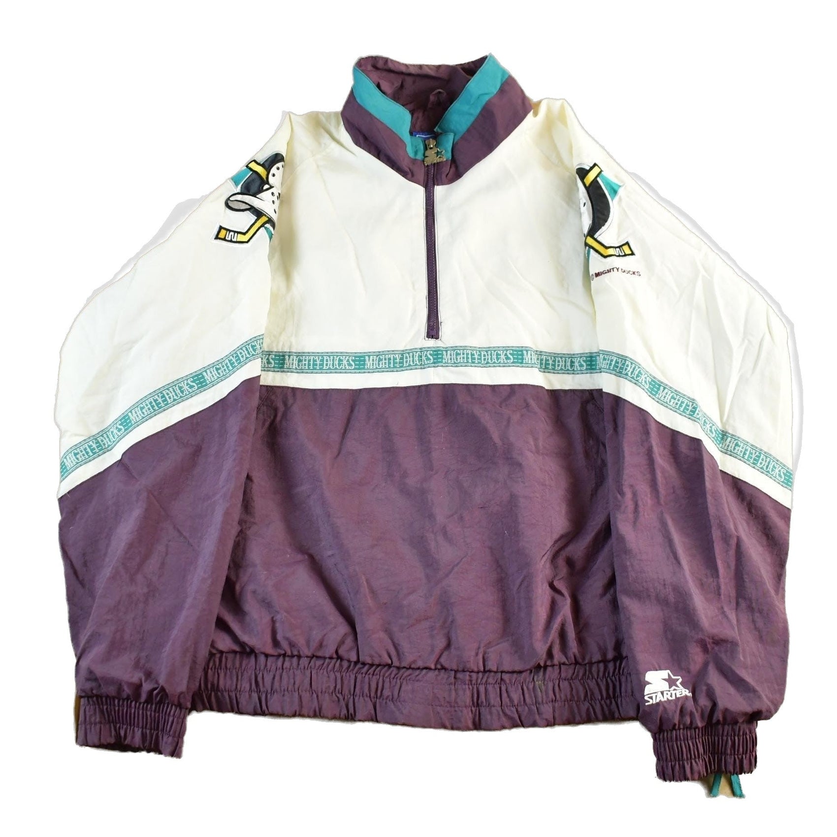 Proper Vintage Clothing > Gender Neutral Adult Clothing > Jackets & Coats Vintage 1990s Anaheim Mighty Ducks NHL Starter Anorak Windbreaker Jacket Men's XL / Hockey / Athletic Sportswear / Streetwear / Athleisure