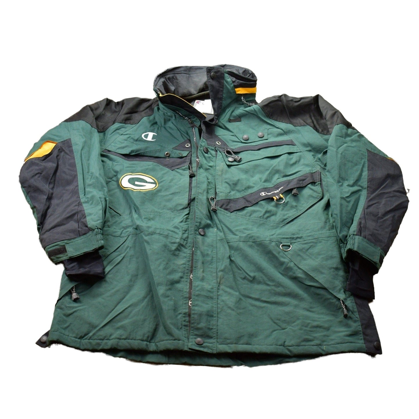 Proper Vintage Clothing > Gender Neutral Adult Clothing > Jackets & Coats Vintage 1990s Champion Green Bay Packers NFL Windbreaker Jacket / Team Logo / Athletic Spring Summer Sportswear / Streetwear / Athleisure
