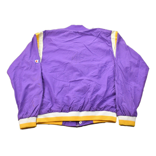 Proper Vintage Clothing > Gender Neutral Adult Clothing > Jackets & Coats Vintage 1990s Champion Los Angeles Lakers NBA Bomber Jacket / Athleisure Sportswear / Streetwear Fashion / Vintage Champion / 90s NBA