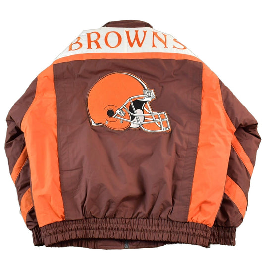 Proper Vintage Clothing > Gender Neutral Adult Clothing > Jackets & Coats Vintage 1990s Cleveland Browns NFL Embroidered Jacket Men's Large / 90s Vintage NFL / Sportswear Coat / Nutmeg Mills